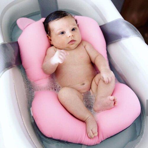  MoreFeel Collapsible Baby Bathtub for Newborn with Thermometer  & 1 Soft Floating Cushion + 1 Bath Net,Portable Travel Bathtub with Drain  Hole, Durable Foldable Baby Tubs for Infants to Toddler : Baby