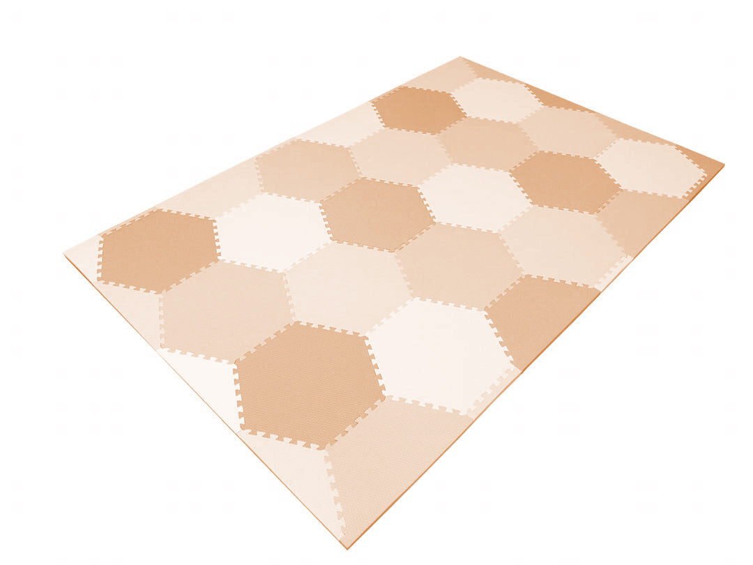 Baby Brielle Soft Extra Thick Interlocking Waterproof Non-Toxic Hexagon Foam Tile Play mat for Crawling, Playing- Puzzle Floor Mat for Babies & Toddlers- Nursery, Playroom - 48”x72”, 38 Pieces